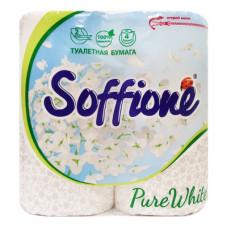 Туалетная бумага Soffione Pure White 2сл 4шт