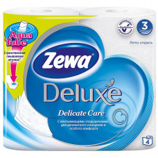 Туалетная бумага Zewa Delux 3-х слойная белая 4шт