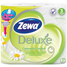 Туалетная бумага Zewa Delux 3-х слойная с ароматом ромашки 4шт