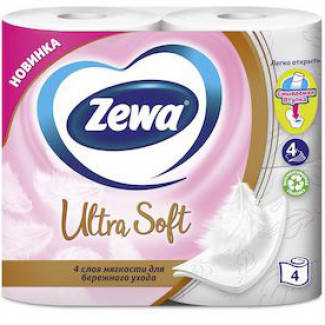 Туалетная бумага Zewa Ultra Soft 4-хслойная 4шт
