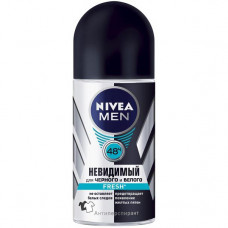 Дезодорант антиперспирант NIVEA Fresh Невидимая защита для черного/белого ролик муж 50мл