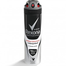 Дезодорант-антиперспирант Rexona невидимый на черном и белом антибакериальный аэрозоль муж 150мл