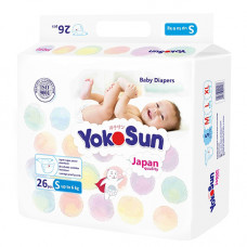 Подгузники детские одноразовые YokoSun размер S (до 6 кг) 26 шт