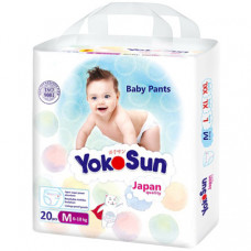 Подгузники-трусики детские одноразовые YokoSun размер M (6-10 кг) 20 шт