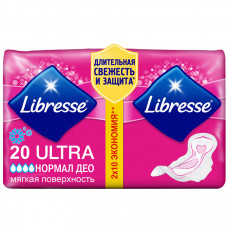 Прокладки Libresse Ultra Normal Deo с мягкой поверхностью 20шт