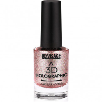 Лак для ногтей Luxvisage 3D Holographic, №704 Розовый топаз