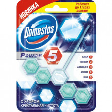 Дезинфицирующее средство для унитаза Domestos Power 5 Кристальная чистота с хлором 55гр