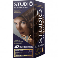 Крем-краска для волос Studio стойкая 3D Holography 3.4 Горький шоколад 115 мл