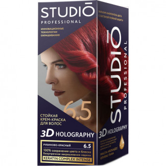 Крем-краска для волос Studio стойкая 3Д голографи 6.5 рубиново-красный 115 мл