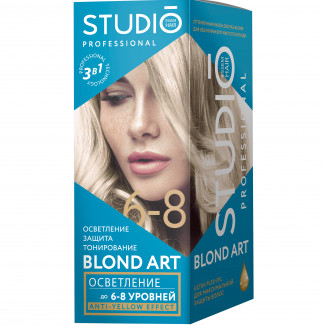 Краска-осветлитель д/волос Studio 3Д на 6-8 тонов 2*25г/100мл/25мл