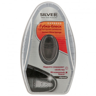 Губка-блеск Silver Премиум с дозатором силикона Черный 9мл