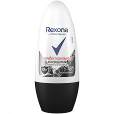 Дезодорант-антиперспирант Rexona Антибактериальная невидимая на белом и черном ролик жен 50мл