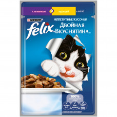 Корм для кошек Felix Двойная Вкуснятина ягненок/курица 85г