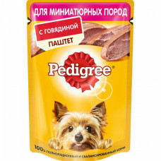 Корм для собак Pedigree д/миниатюрных пород паштет говядина 80г