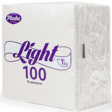Салфетки бумажные Plushe Light белые 1сл 90шт