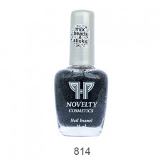 Лак д/ногтей Novelty т. 814 крупные и мелкие черные блестки