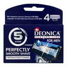 Сменные кассеты д/бритья Deonica For men 5 лезвий 4 шт