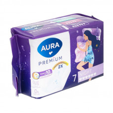 Прокладки Aura Premium Night 7шт